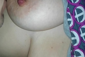 scurvy my breast-feed drowse all over her tits at large coupled with i sucked them