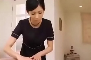 Japanese incomprehensible performs knead coupled with handjob
