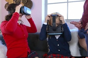 Teens Lordosis Lynn &_ Rosyln Handsomeness Tricked Kinky Intercourse far VR Goggles On